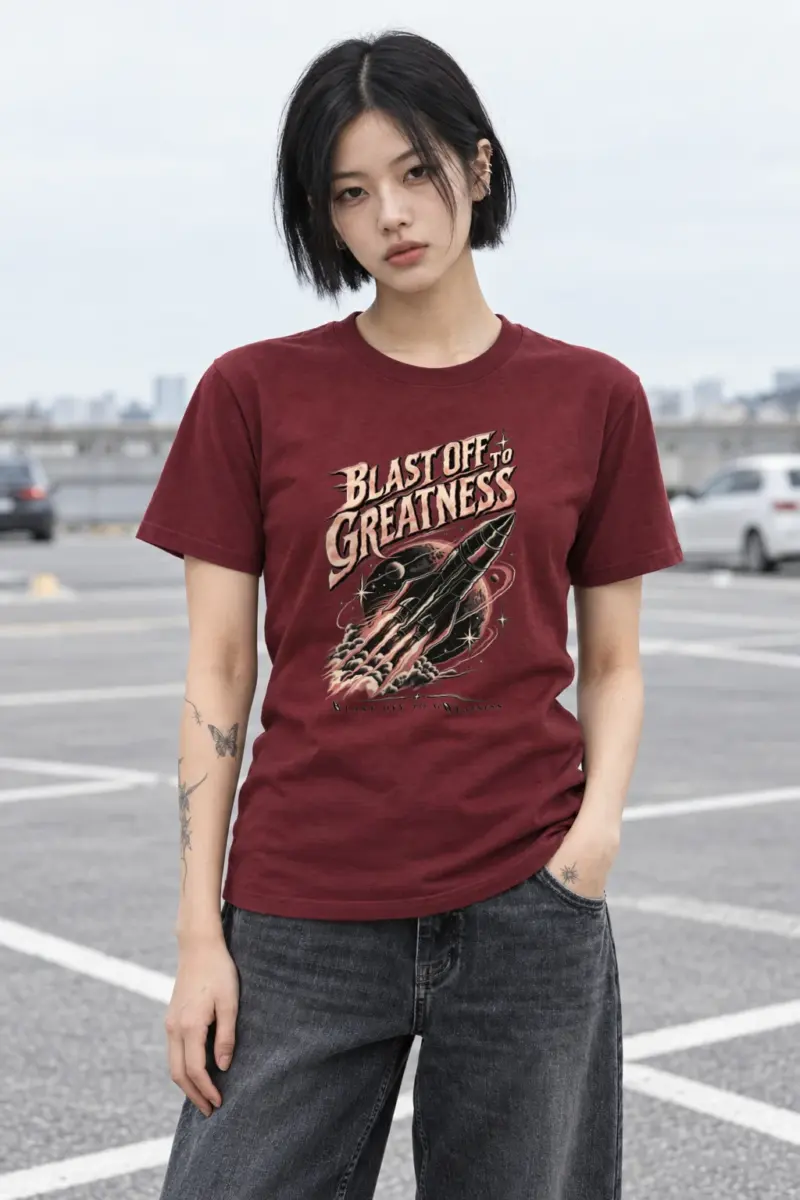 "Blast Off To Greatness" Heavyweight Unisex Crewneck T-shirt