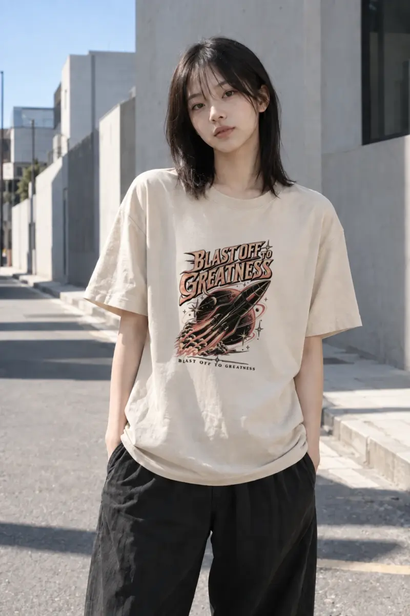 "Blast Off To Greatness" Heavyweight Unisex Crewneck T-shirt | Gildan 5000