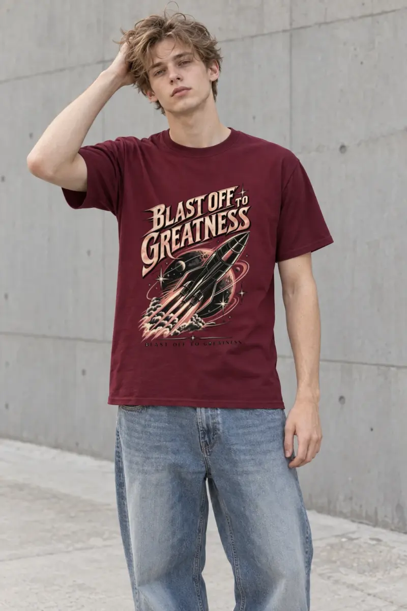 "Blast Off To Greatness" Heavyweight Unisex Crewneck T-shirt