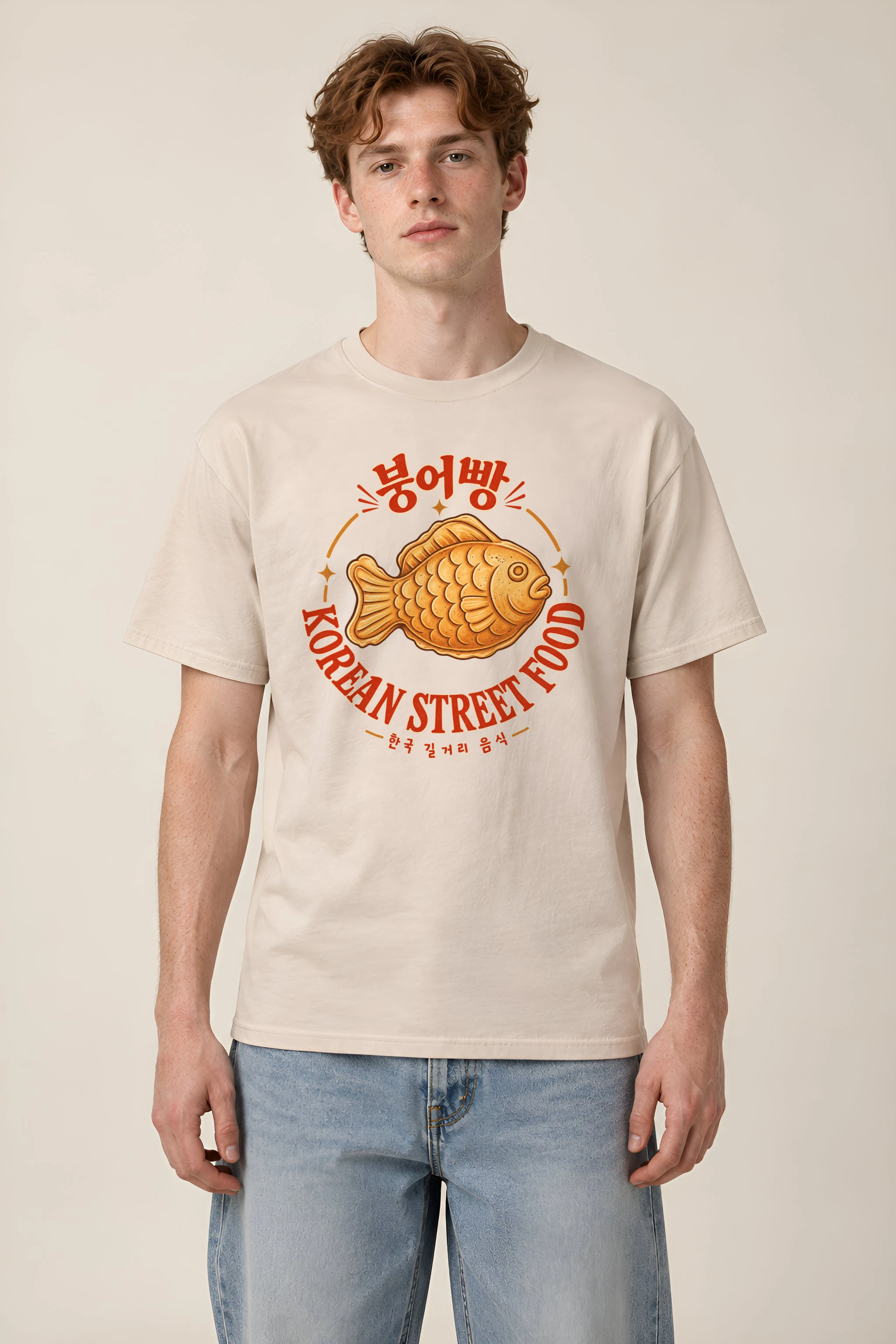 "Bungeoppang Street Food" Heavyweight Unisex Crewneck T-shirt