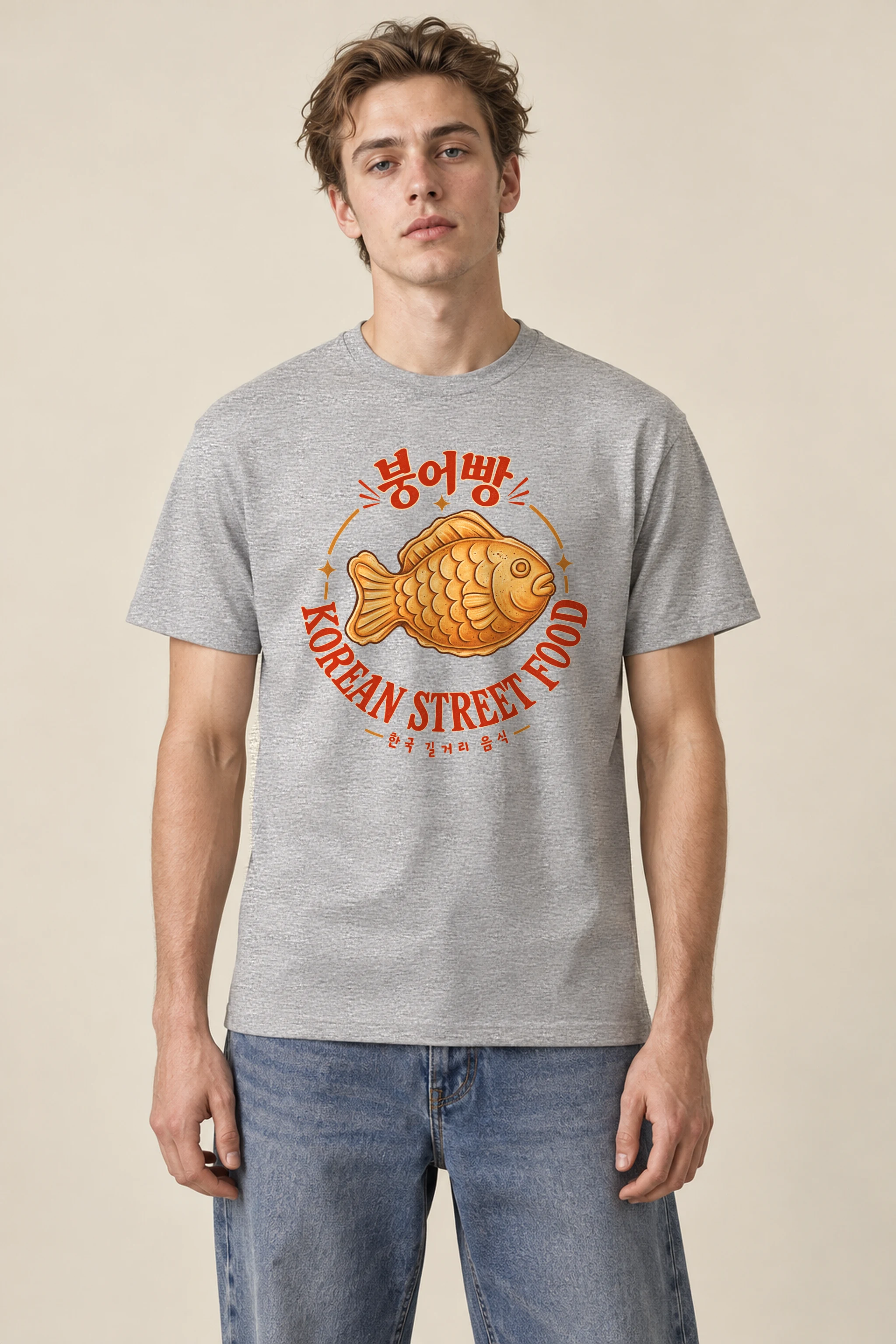 "Bungeoppang Street Food" Heavyweight Unisex Crewneck T-shirt
