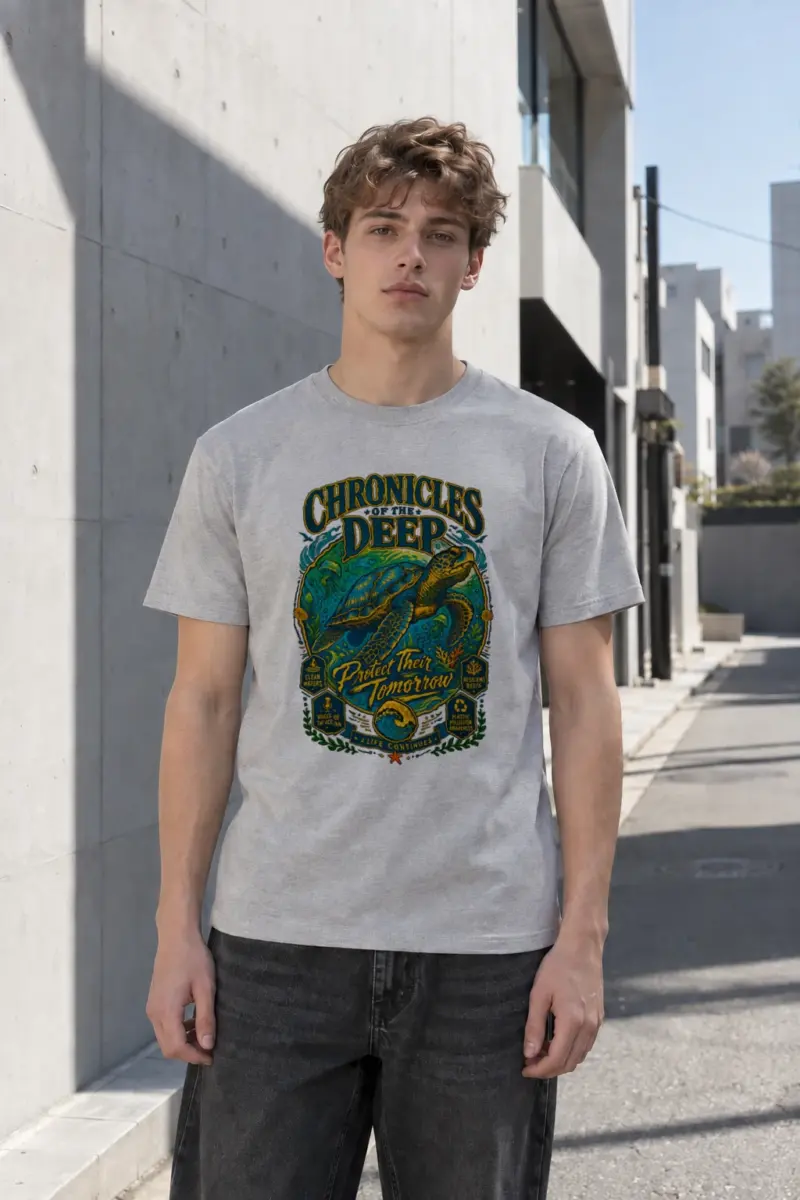 "Chronicles Of The Deep" Heavyweight Unisex Crewneck T-shirt | Gildan 5000