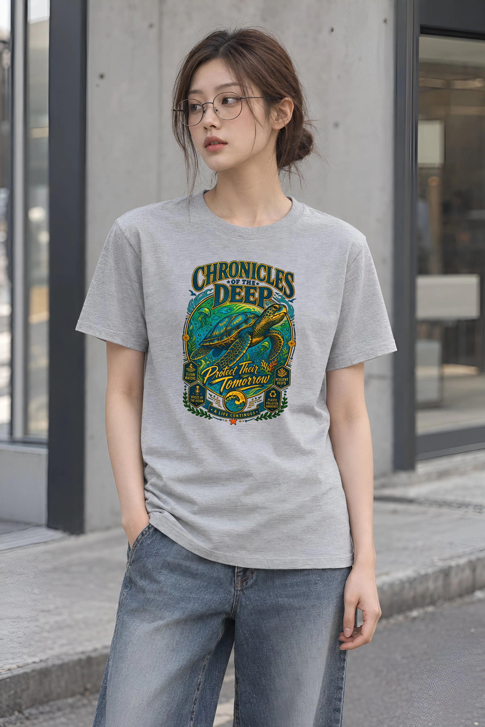 "Chronicles Of The Deep" Heavyweight Unisex Crewneck T-shirt