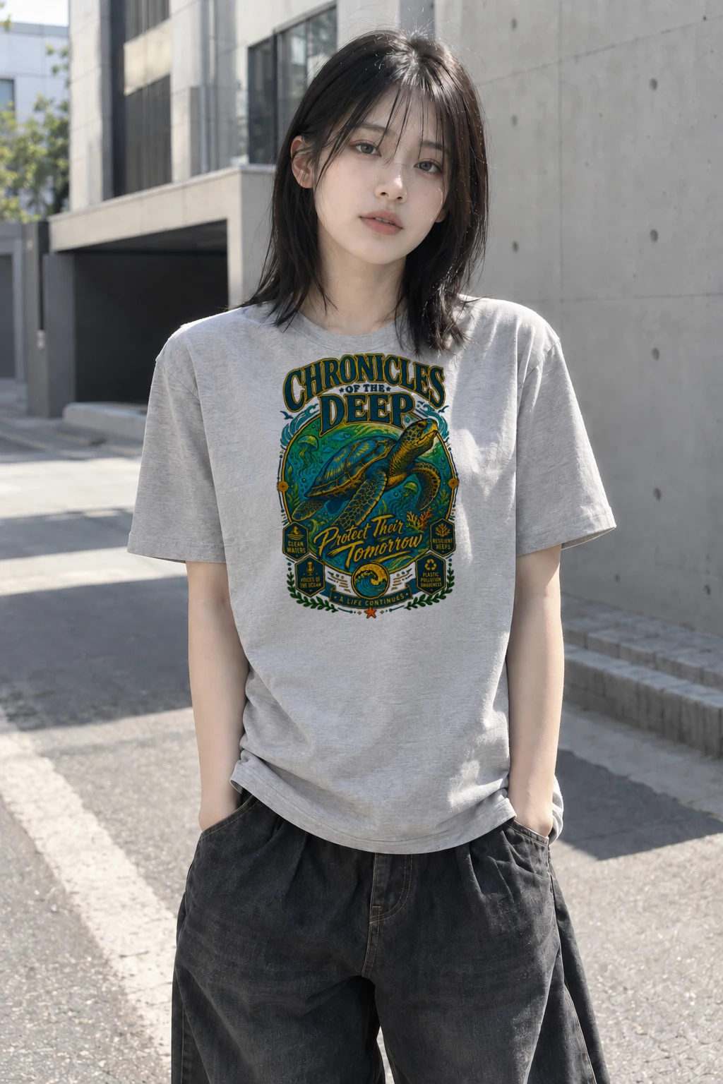 "Chronicles Of The Deep" Heavyweight Unisex Crewneck T-shirt | Gildan 5000