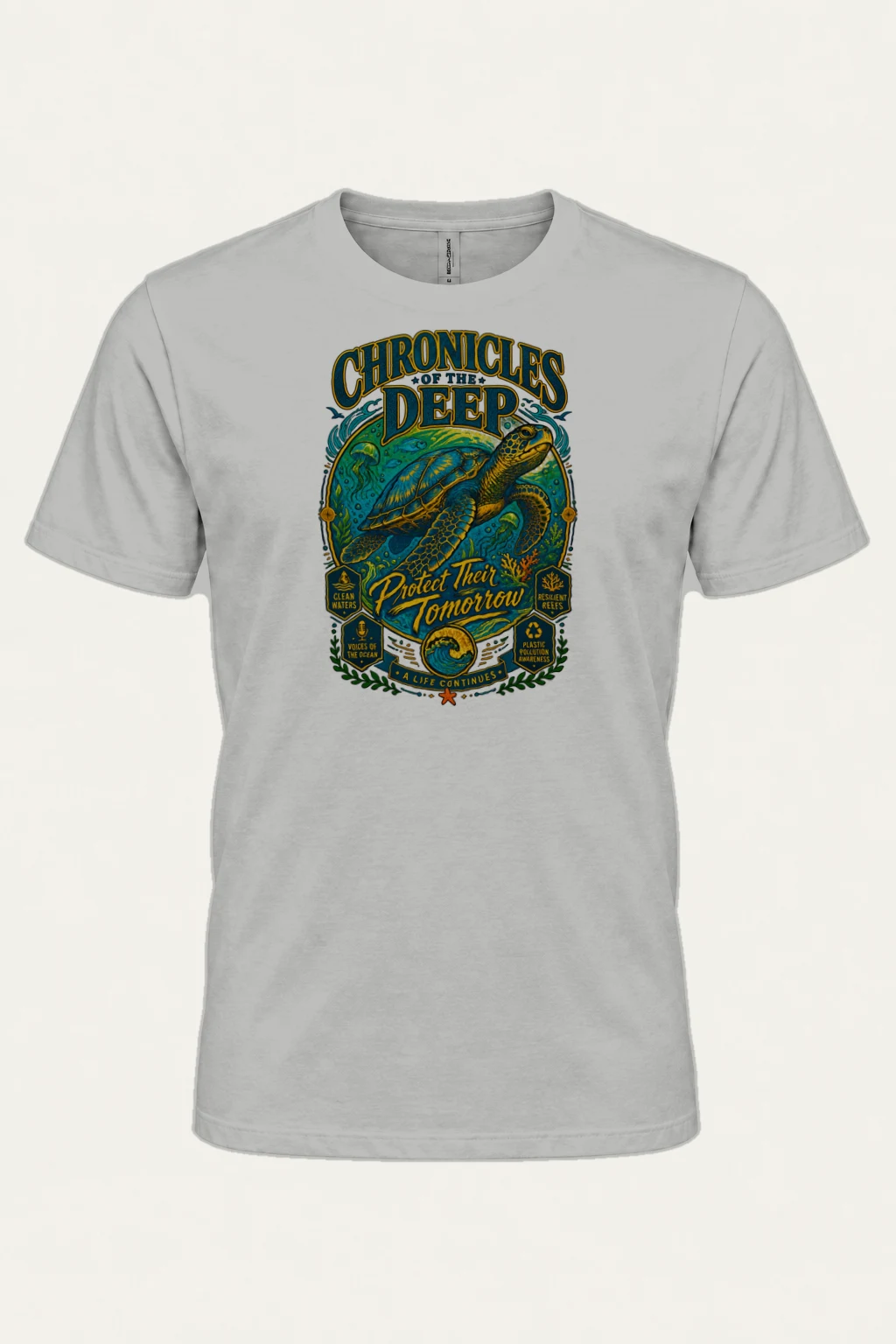 "Chronicles Of The Deep" Heavyweight Unisex Crewneck T-shirt | Gildan 5000