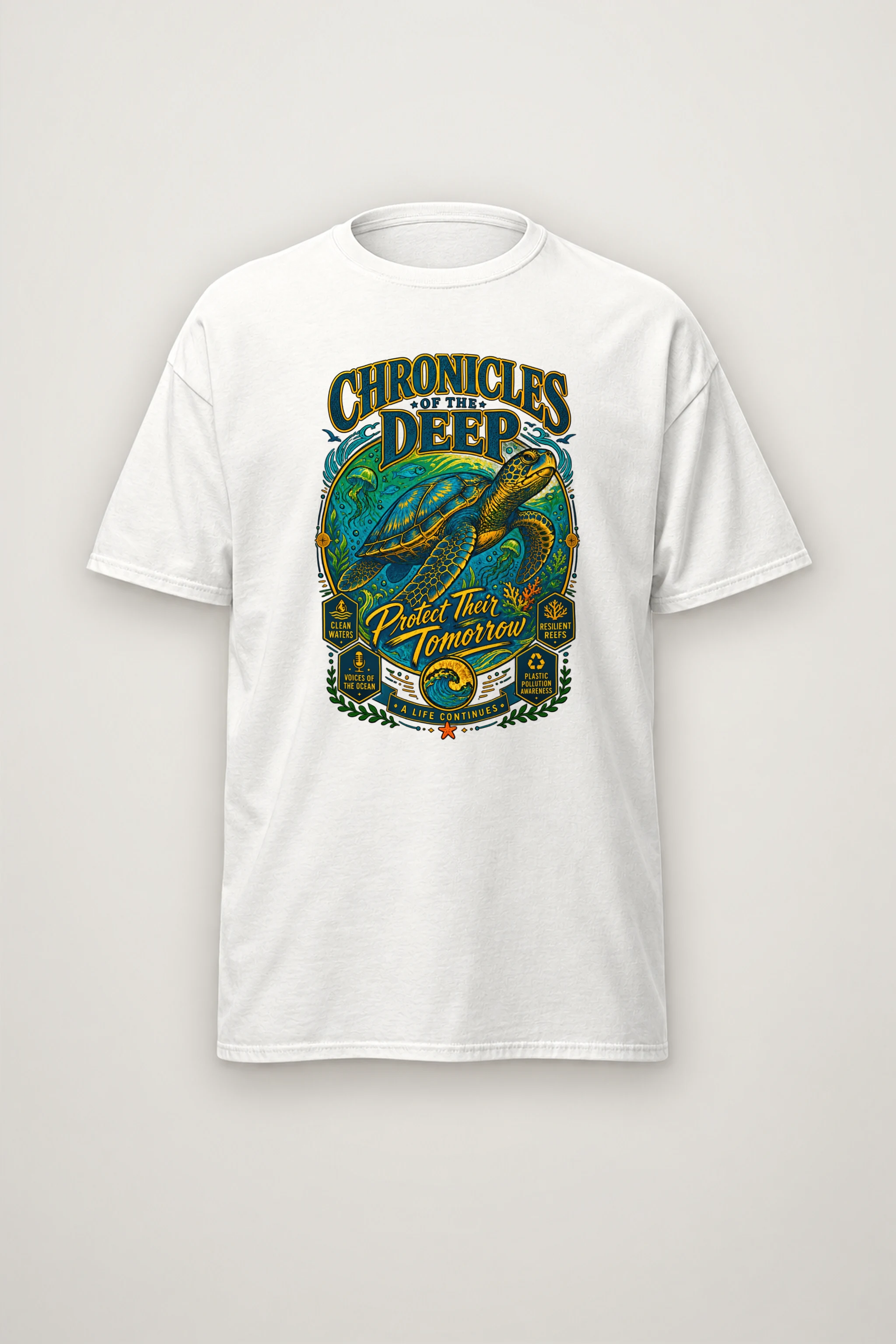 "Chronicles Of The Deep" Heavyweight Unisex Crewneck T-shirt