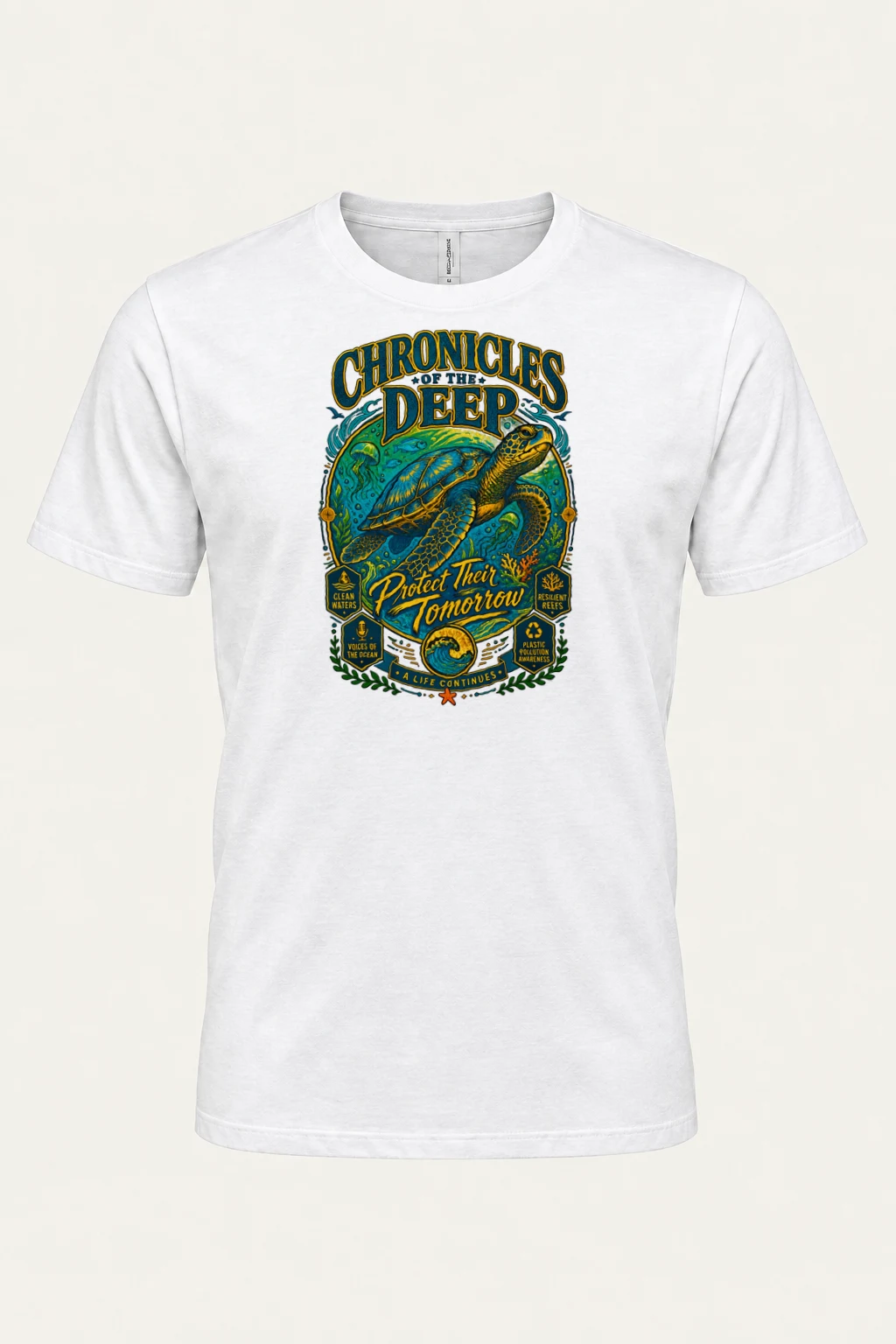 "Chronicles Of The Deep" Heavyweight Unisex Crewneck T-shirt | Gildan 5000