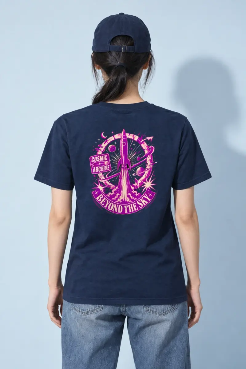 "Cosmic Archive" Heavyweight Unisex Crewneck T-shirt