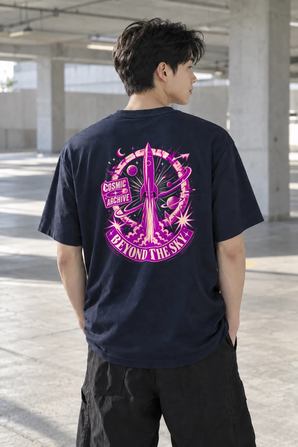 "Cosmic Archive" Heavyweight Unisex Crewneck T-shirt | Gildan 5000