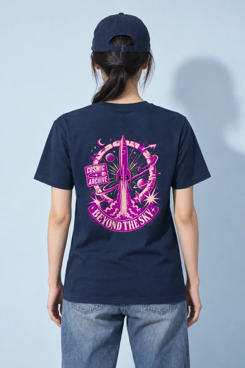 "Cosmic Archive" Heavyweight Unisex Crewneck T-shirt