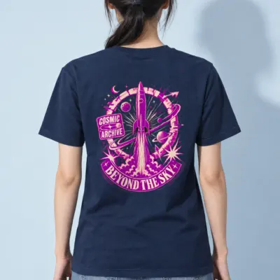 "Cosmic Archive" Heavyweight Unisex Crewneck T-shirt