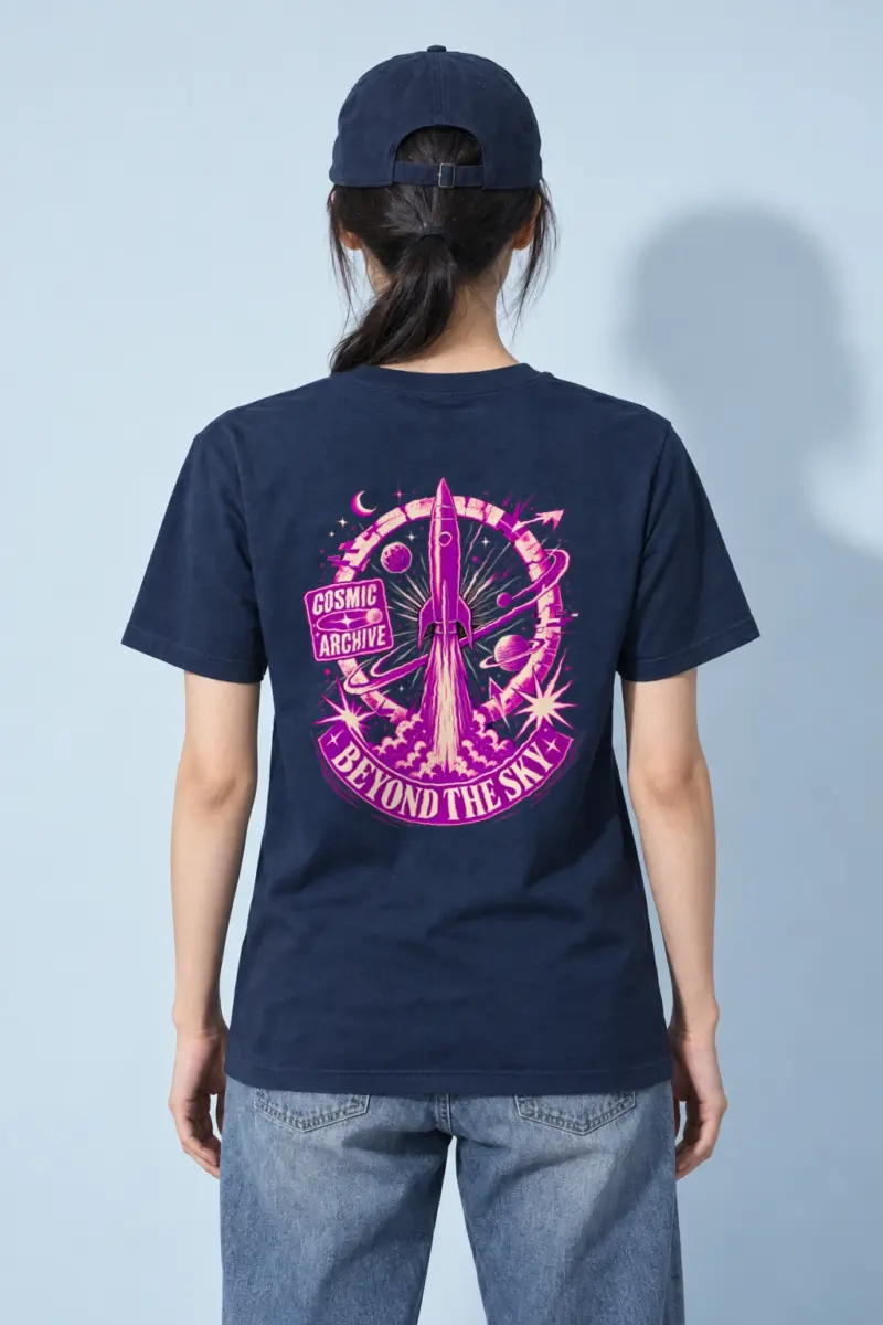 "Cosmic Archive" Heavyweight Unisex Crewneck T-shirt