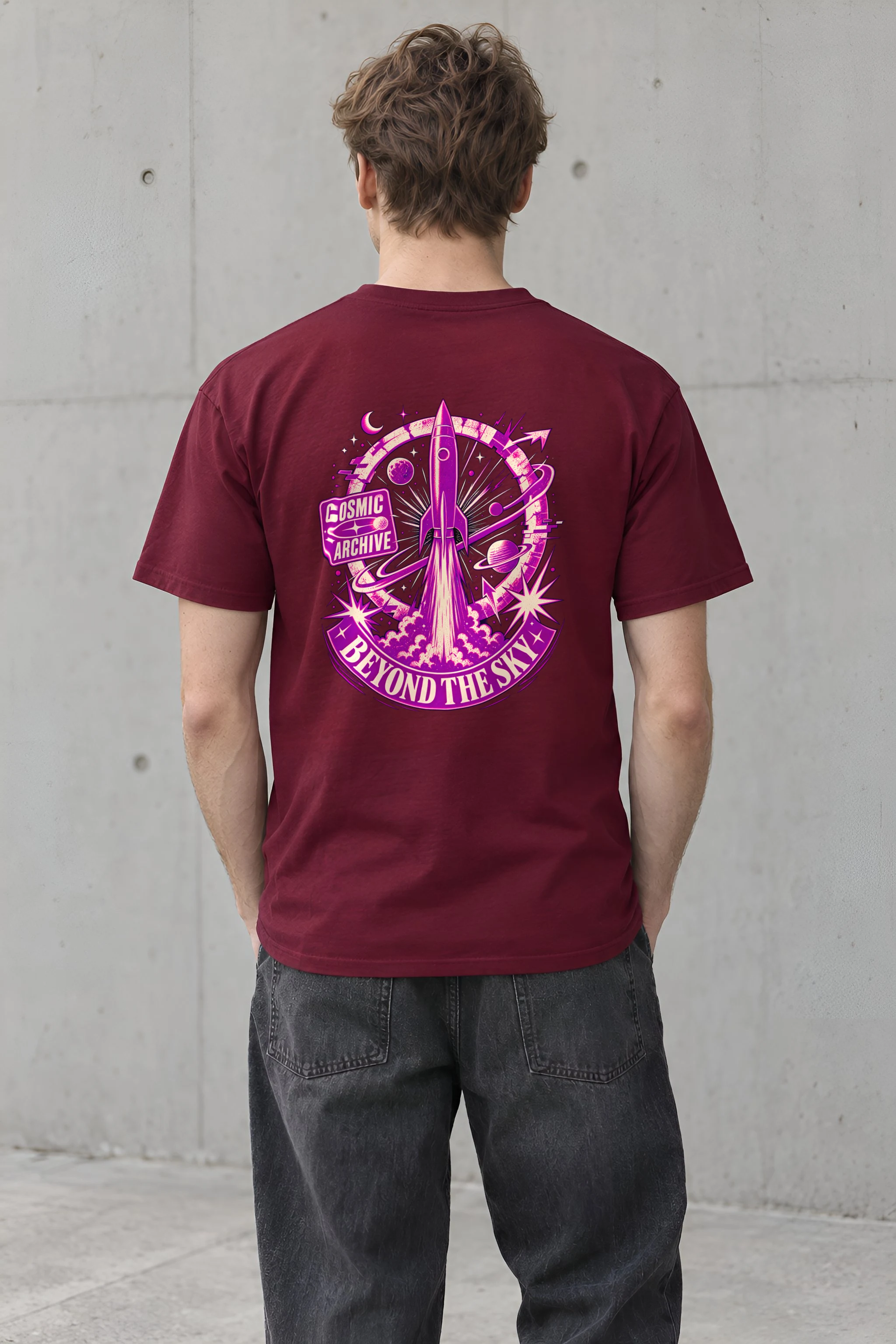 "Cosmic Archive" Heavyweight Unisex Crewneck T-shirt