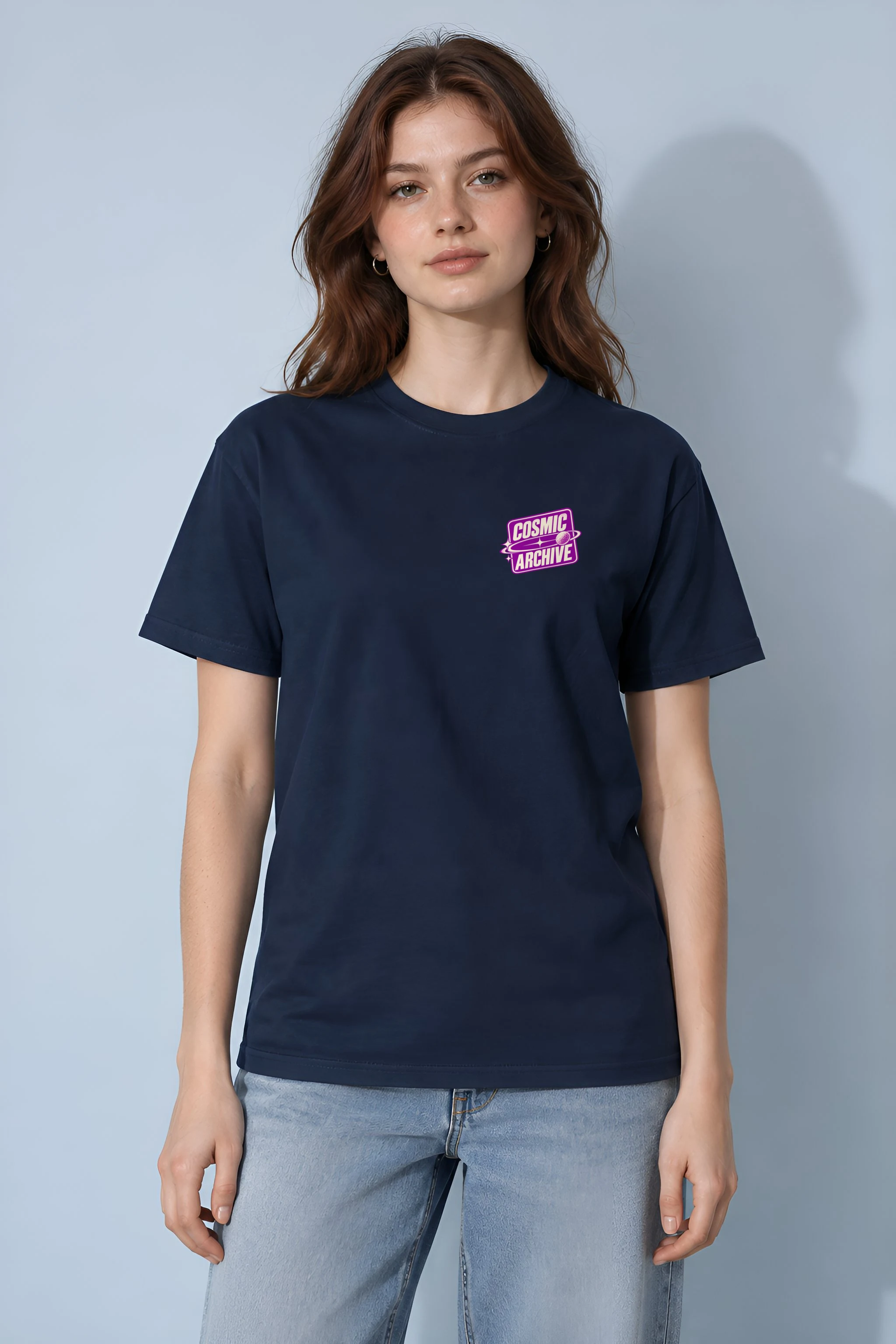 "Cosmic Archive" Heavyweight Unisex Crewneck T-shirt