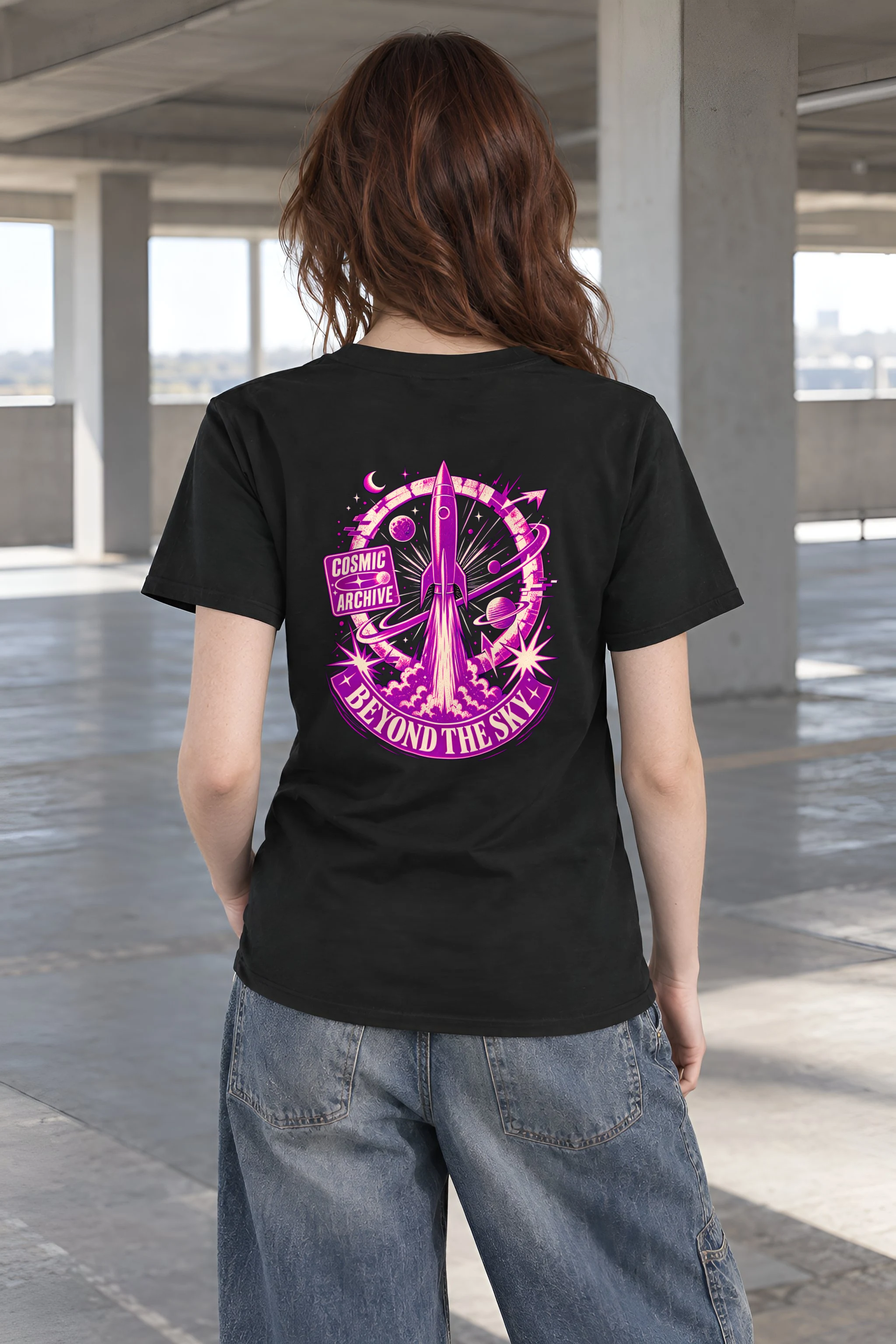 "Cosmic Archive" Heavyweight Unisex Crewneck T-shirt