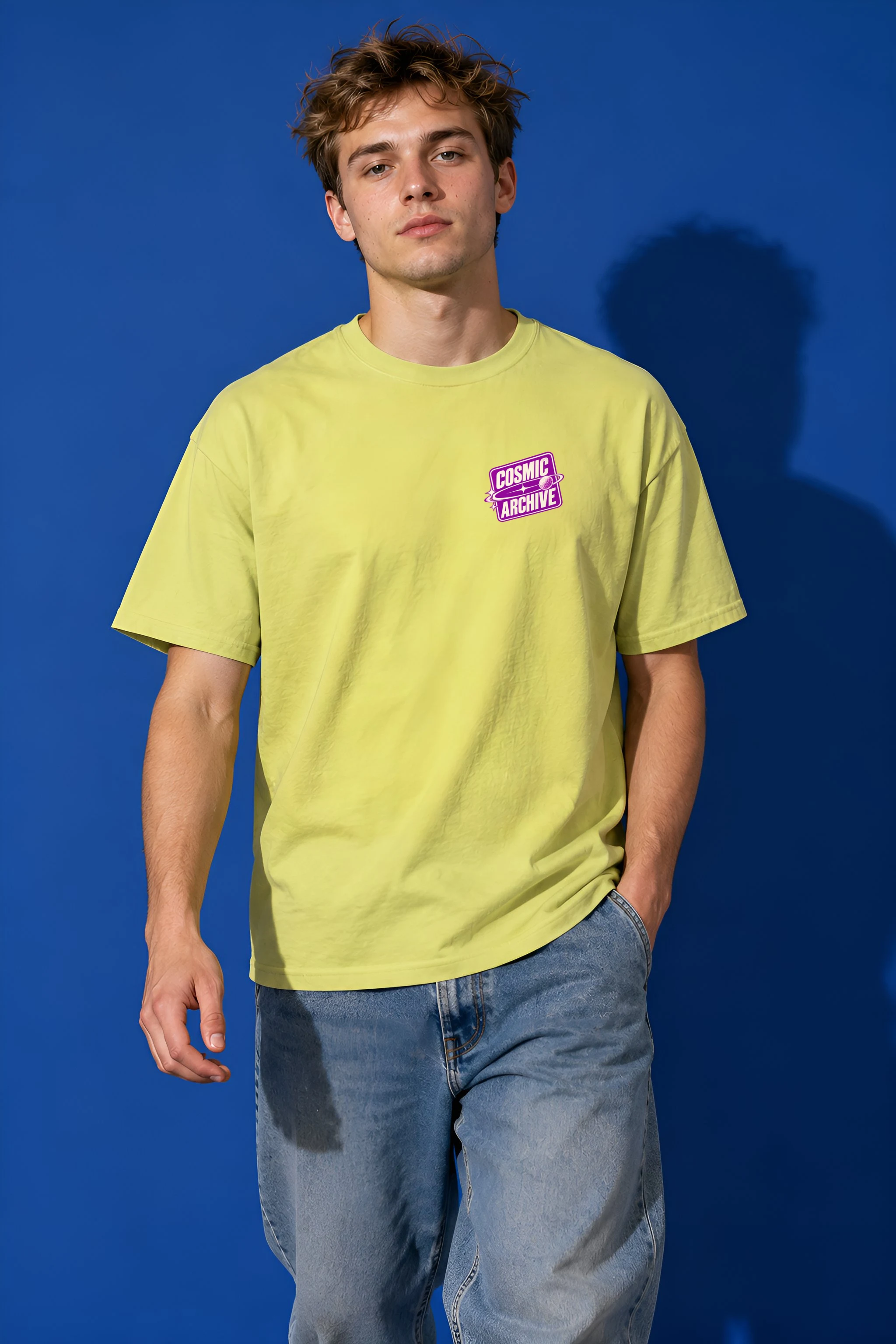 "Cosmic Archive" Heavyweight Unisex Crewneck T-shirt