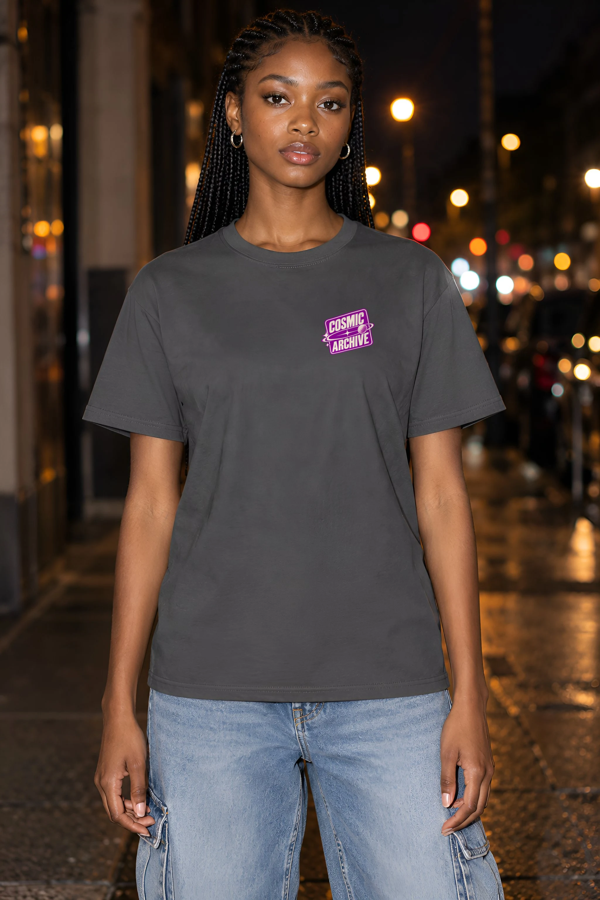 "Cosmic Archive" Heavyweight Unisex Crewneck T-shirt