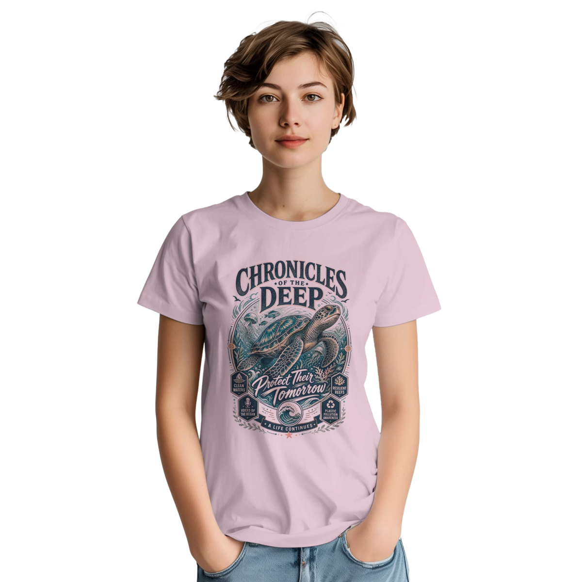 "Chronicles of the deep" Heavyweight Unisex Crewneck T-shirt | Gildan® 5000