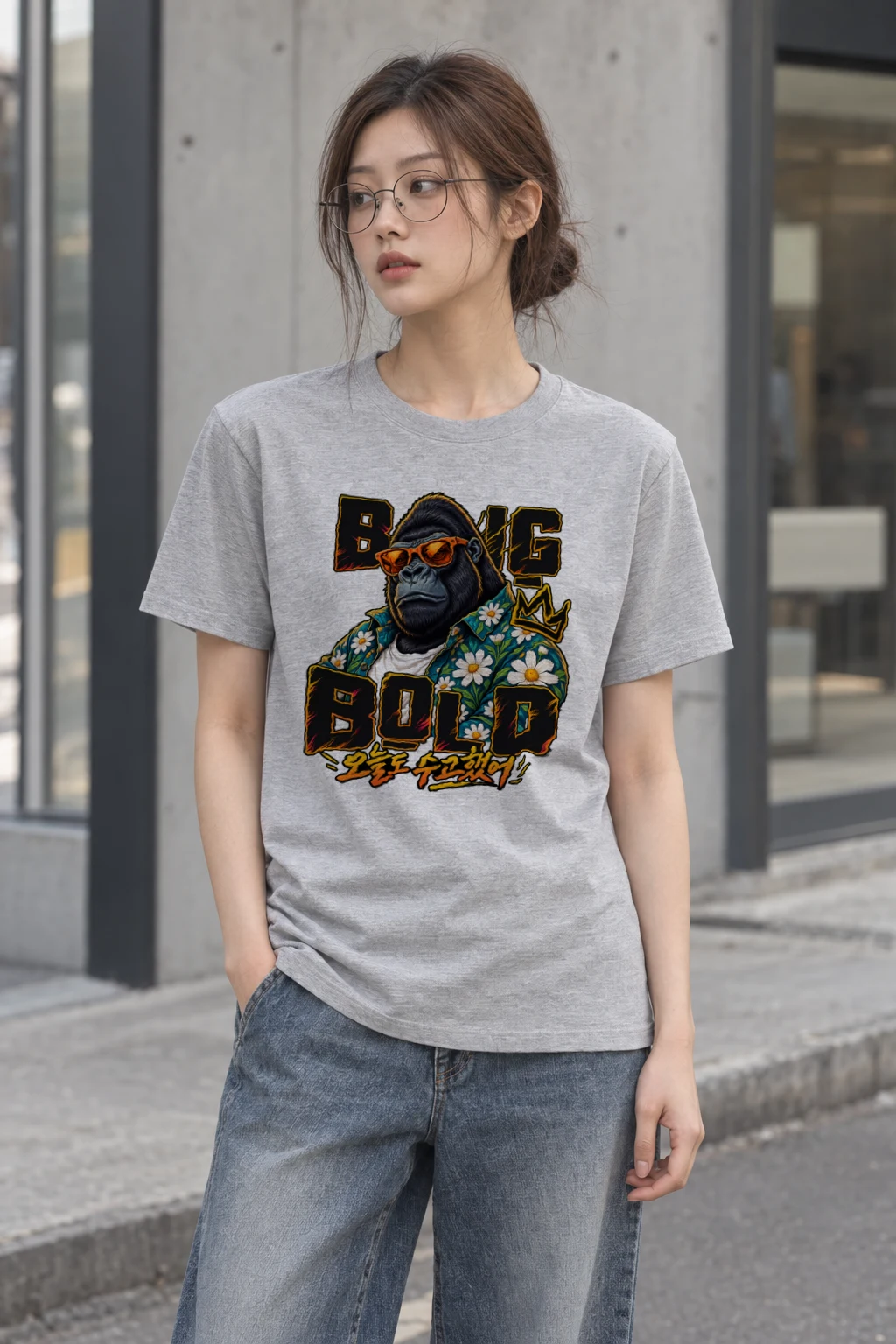 "Daisy Shirt Gorilla" Heavyweight Unisex Crewneck T-shirt