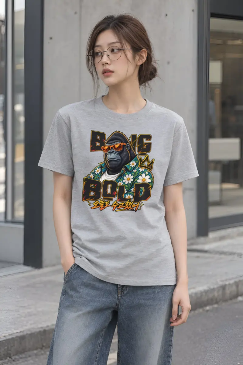 "Daisy Shirt Gorilla" Heavyweight Unisex Crewneck T-shirt
