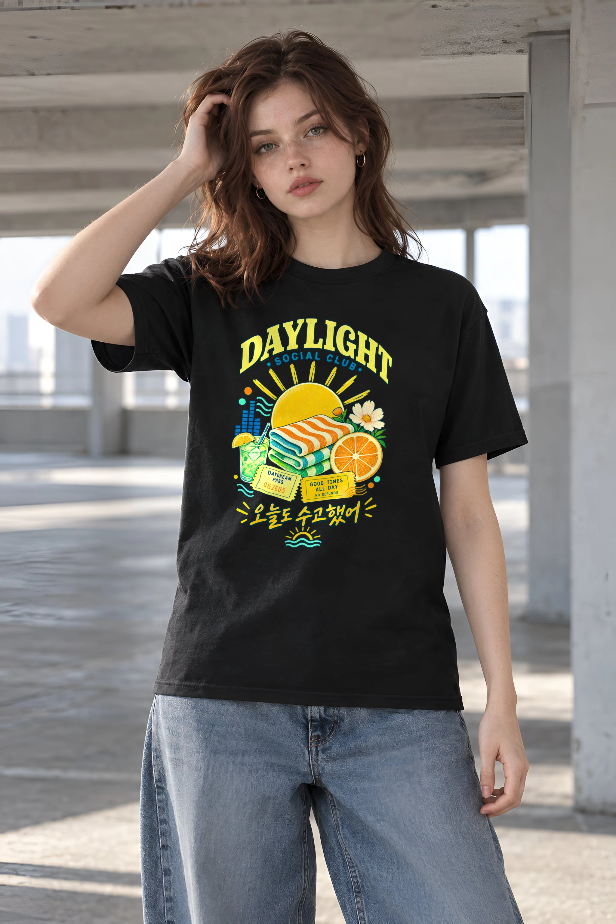 "Daydream Pass" Heavyweight Unisex Crewneck T-shirt