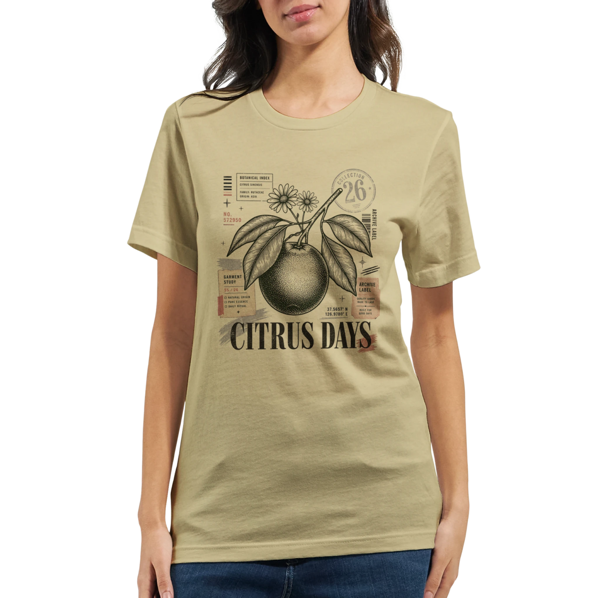 "Citrus days" Premium Unisex Crewneck T-shirt | Bella + Canvas 3001