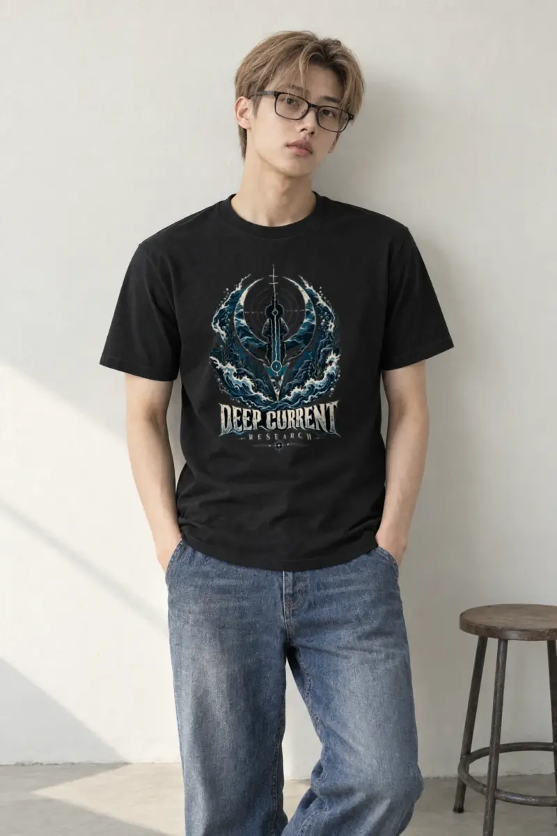 "Deep Current Research" Heavyweight Unisex Crewneck T-shirt