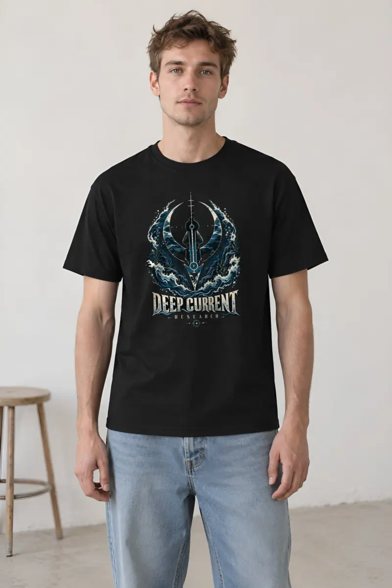 "Deep Current Research" Heavyweight Unisex Crewneck T-shirt