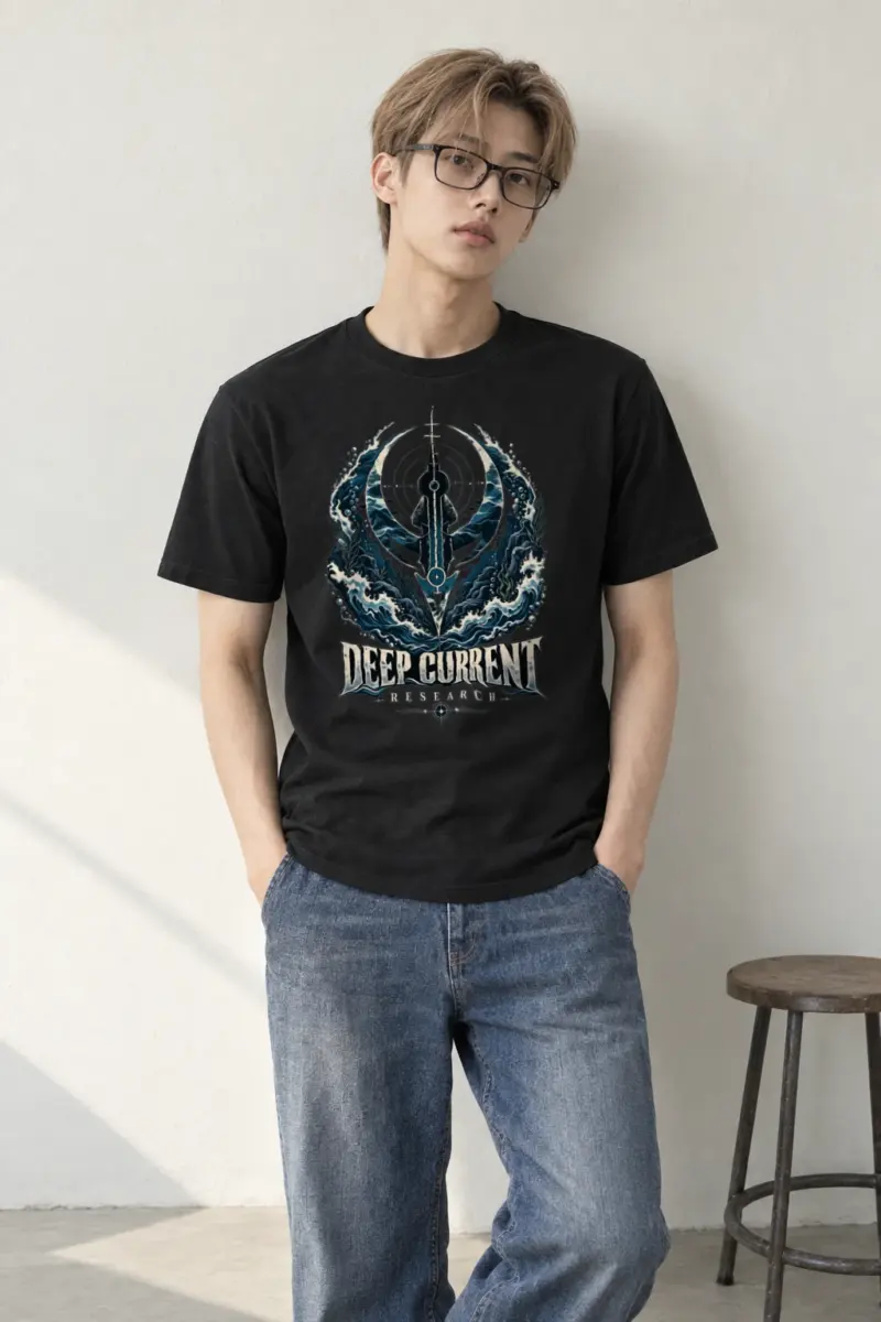 "Deep Current Research" Heavyweight Unisex Crewneck T-shirt | Gildan 5000