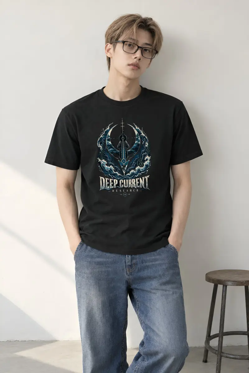 "Deep Current Research" Heavyweight Unisex Crewneck T-shirt