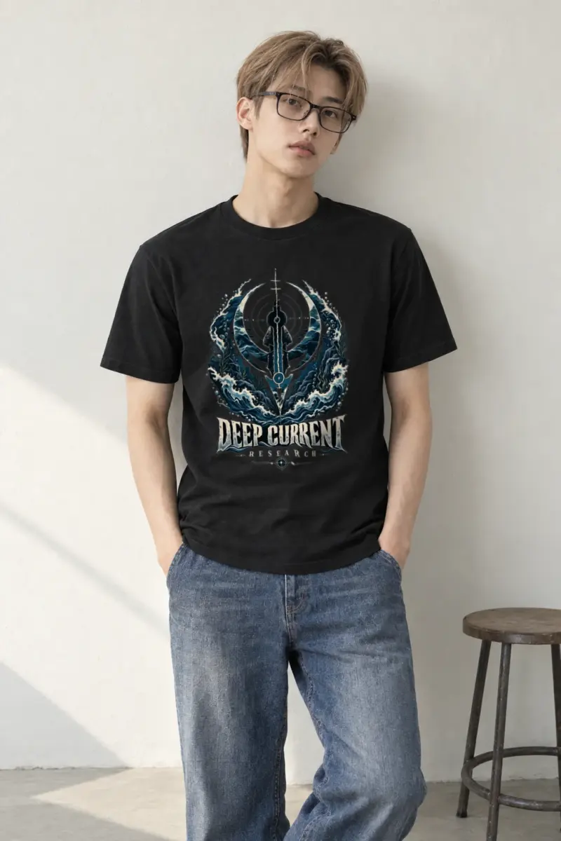 "Deep Current Research" Heavyweight Unisex Crewneck T-shirt