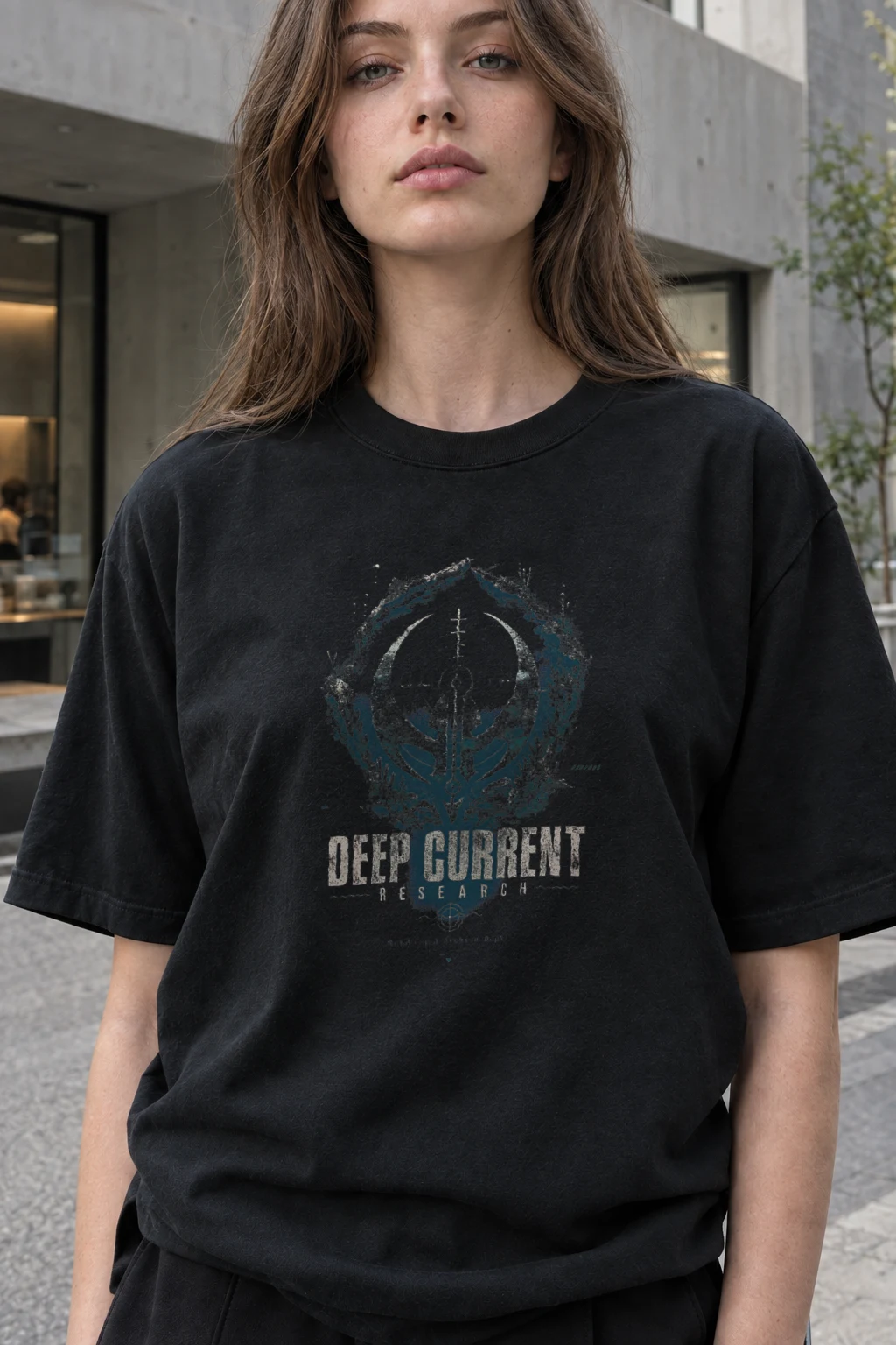 "Deep Current Research" Heavyweight Unisex Crewneck T-shirt | Gildan 5000