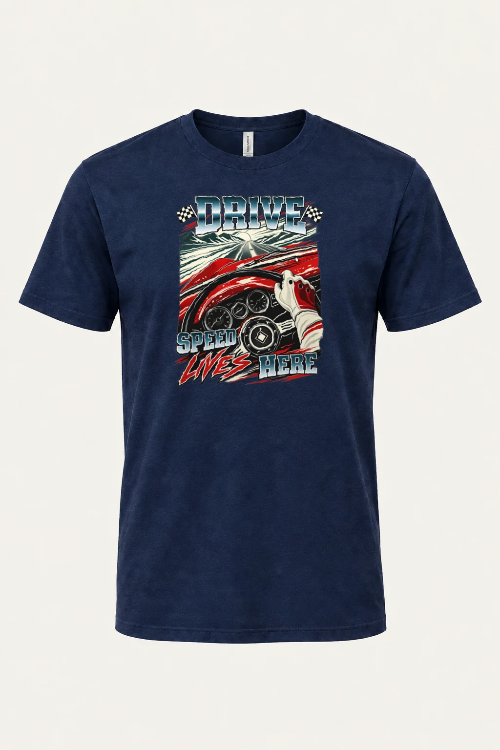 "Drive Speed Lives Here" Heavyweight Unisex Crewneck T-shirt | Gildan 5000