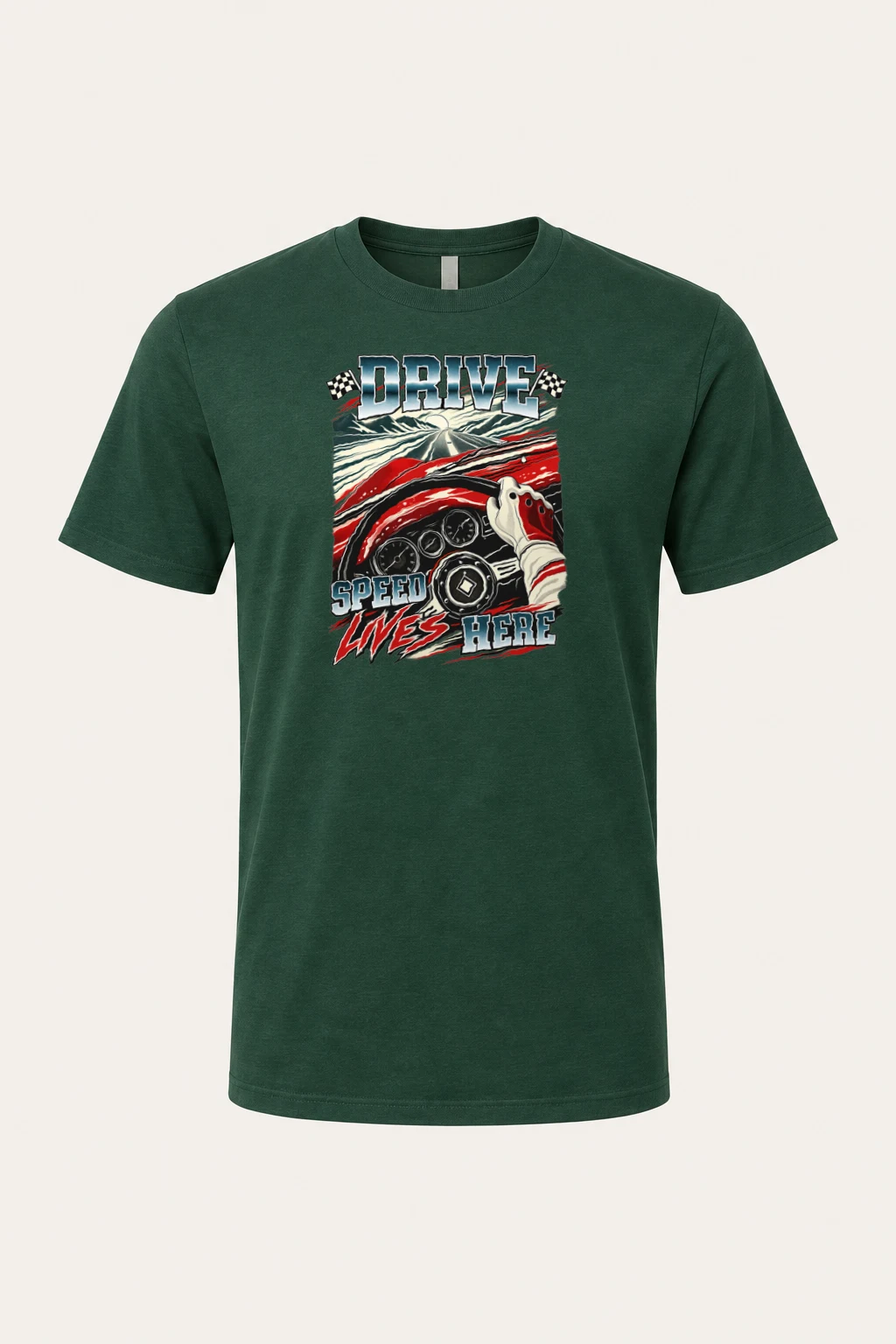 "Drive Speed Lives Here" Heavyweight Unisex Crewneck T-shirt | Gildan 5000