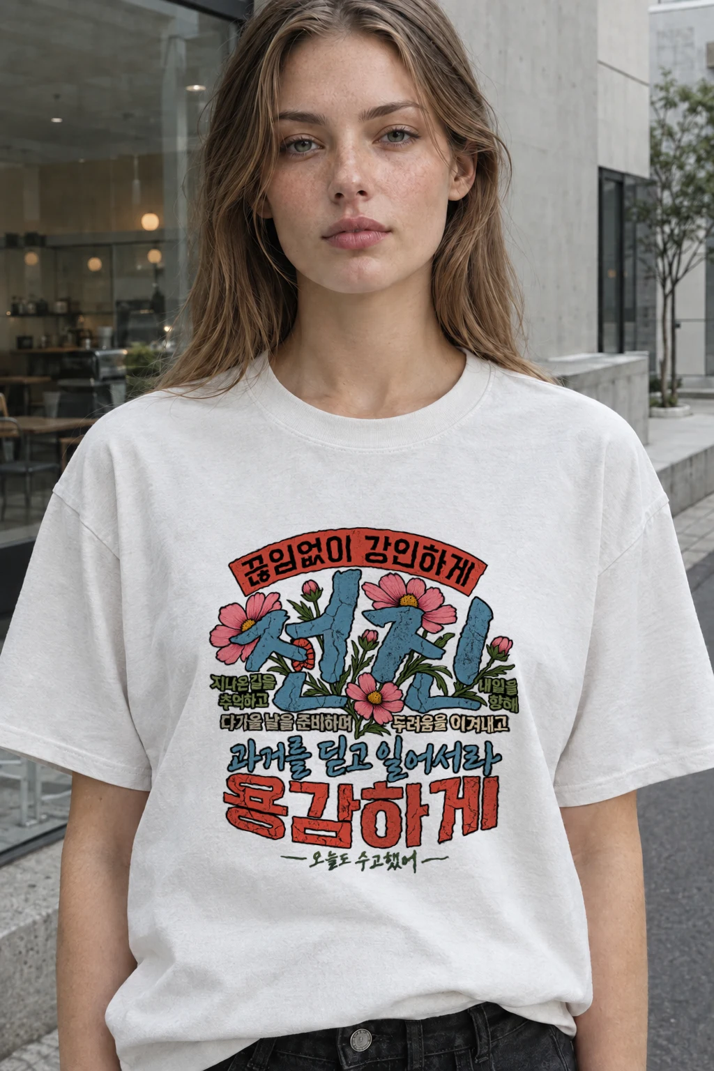 "꿈을 잃어" Heavyweight Unisex Crewneck T-shirt | Gildan 5000