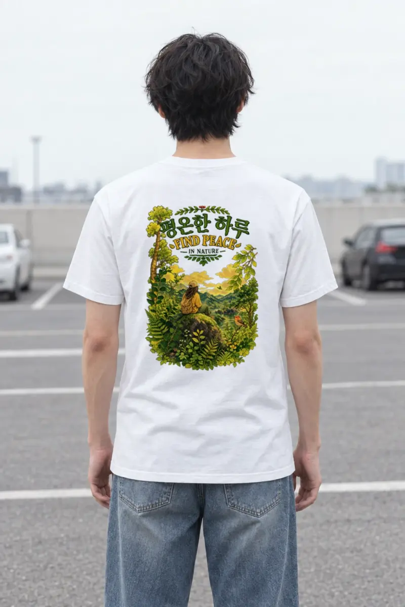 "Find Peace In Nature" Heavyweight Unisex Crewneck T-shirt