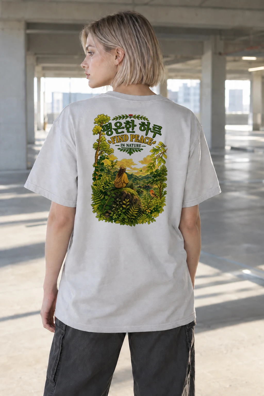 "Find Peace In Nature" Heavyweight Unisex Crewneck T-shirt | Gildan 5000