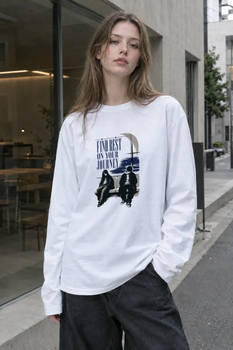 "Find rest on your journey" Premium Unisex Longsleeve T-shirt