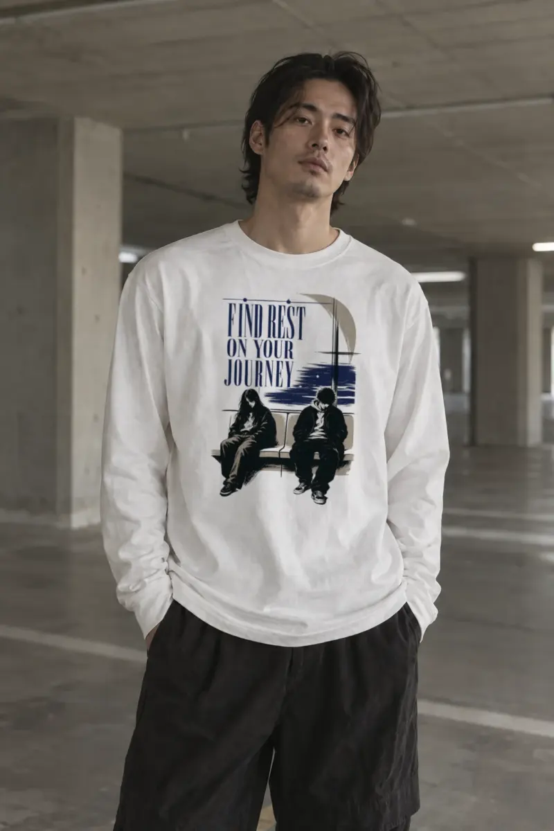 "Find rest on your journey" Premium Unisex Longsleeve T-shirt
