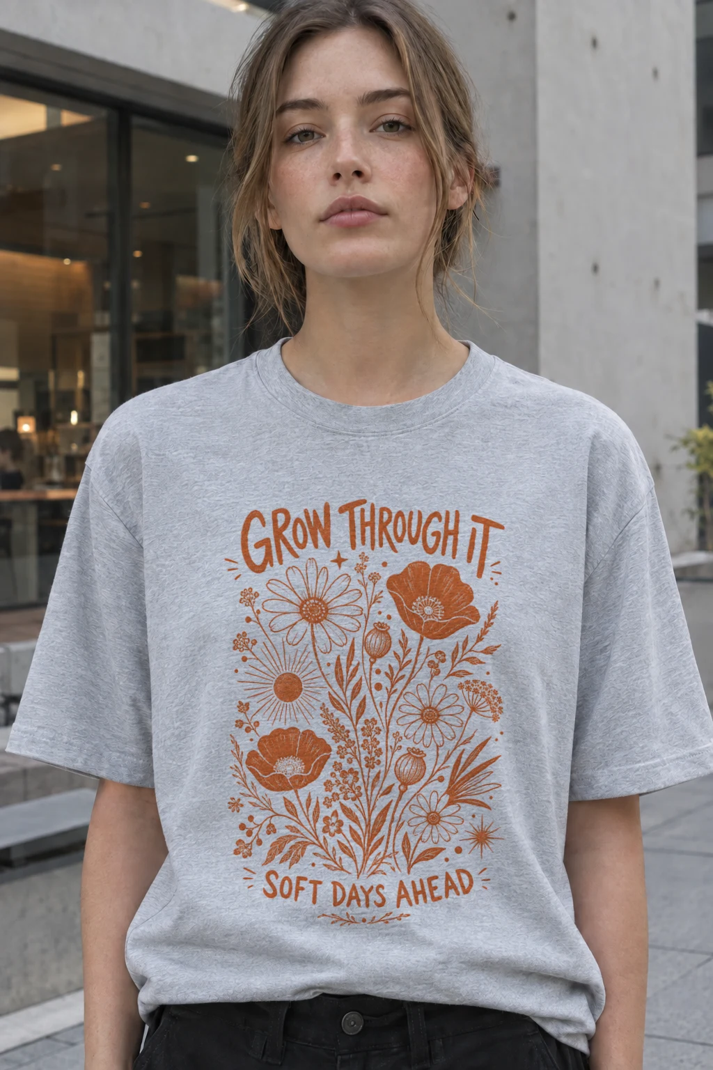 "Grow through it" Premium Unisex Crewneck T-shirt | Bella + Canvas 3001