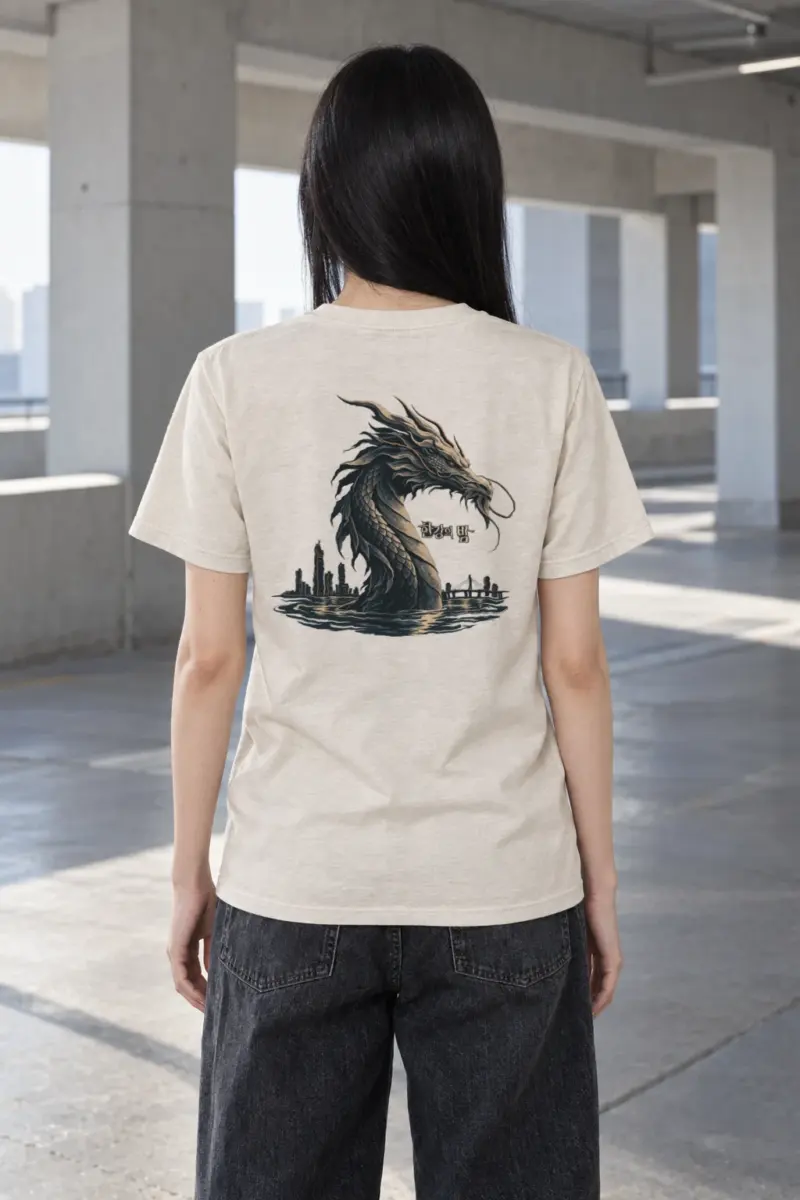 "Han River Nocturne" Heavyweight Unisex Crewneck T-shirt | Gildan 5000