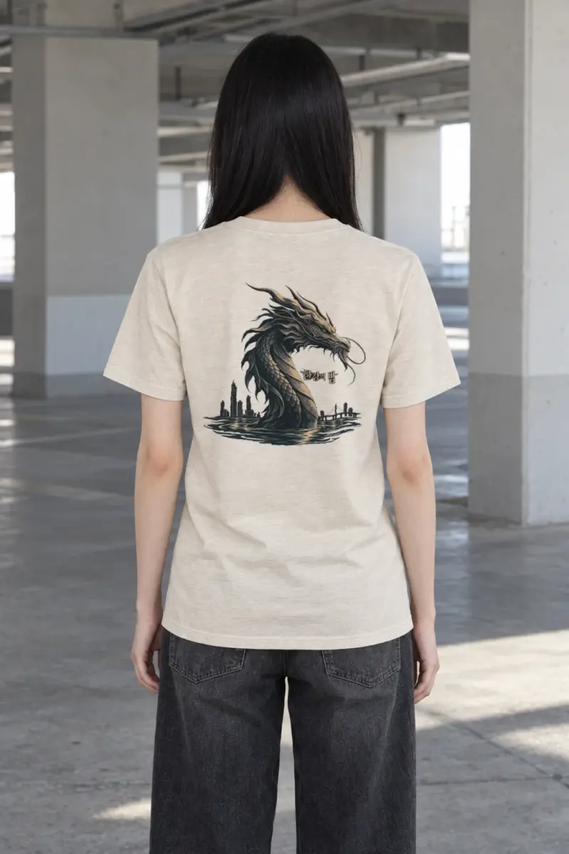 "Han River Nocturne" Heavyweight Unisex Crewneck T-shirt