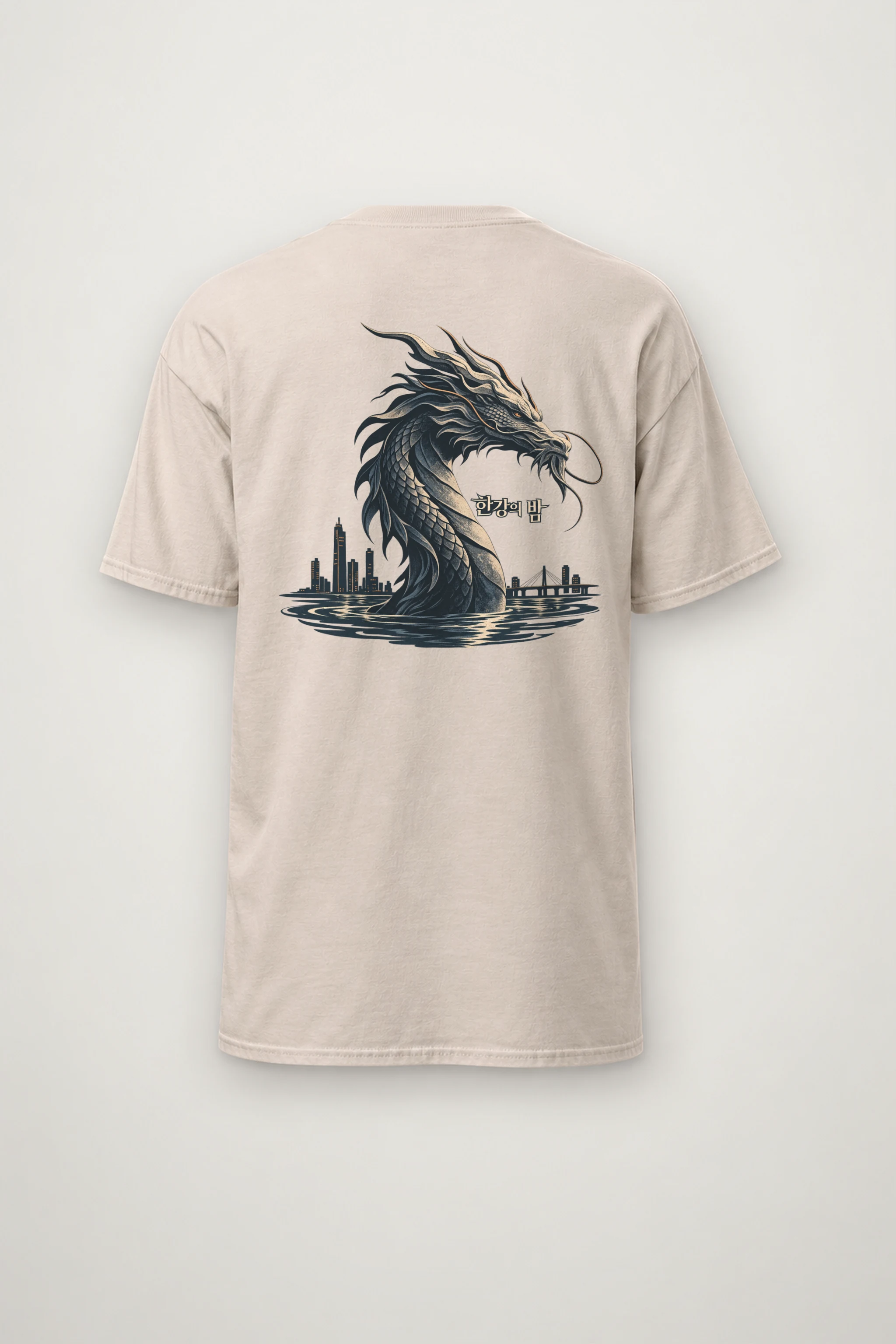 "Han River Nocturne" Heavyweight Unisex Crewneck T-shirt