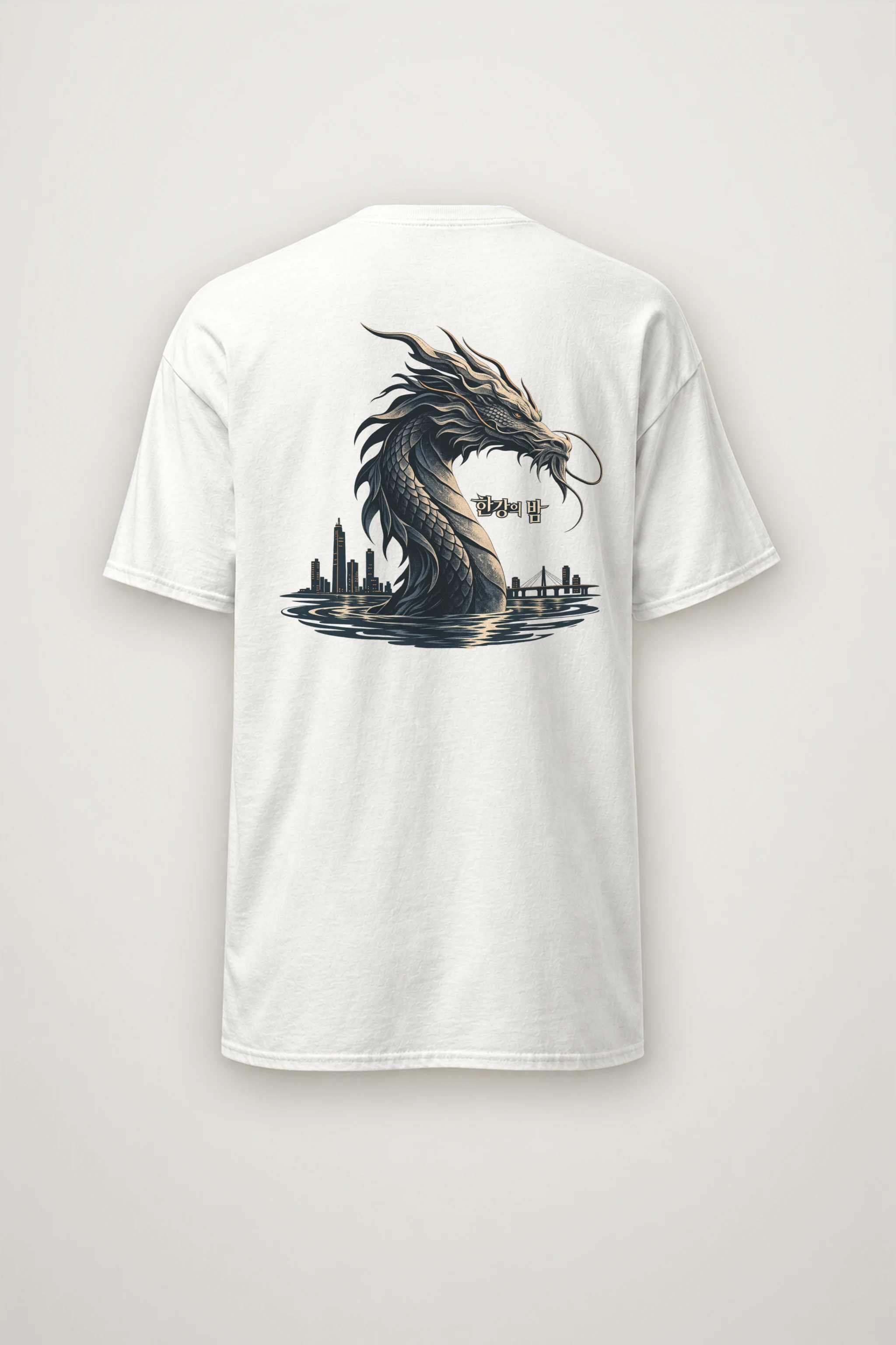 "Han River Nocturne" Heavyweight Unisex Crewneck T-shirt