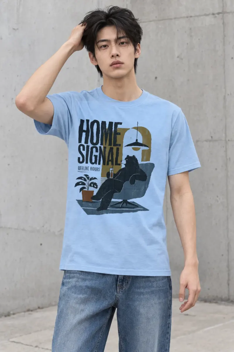 "Home signal" Heavyweight Unisex Crewneck T-shirt