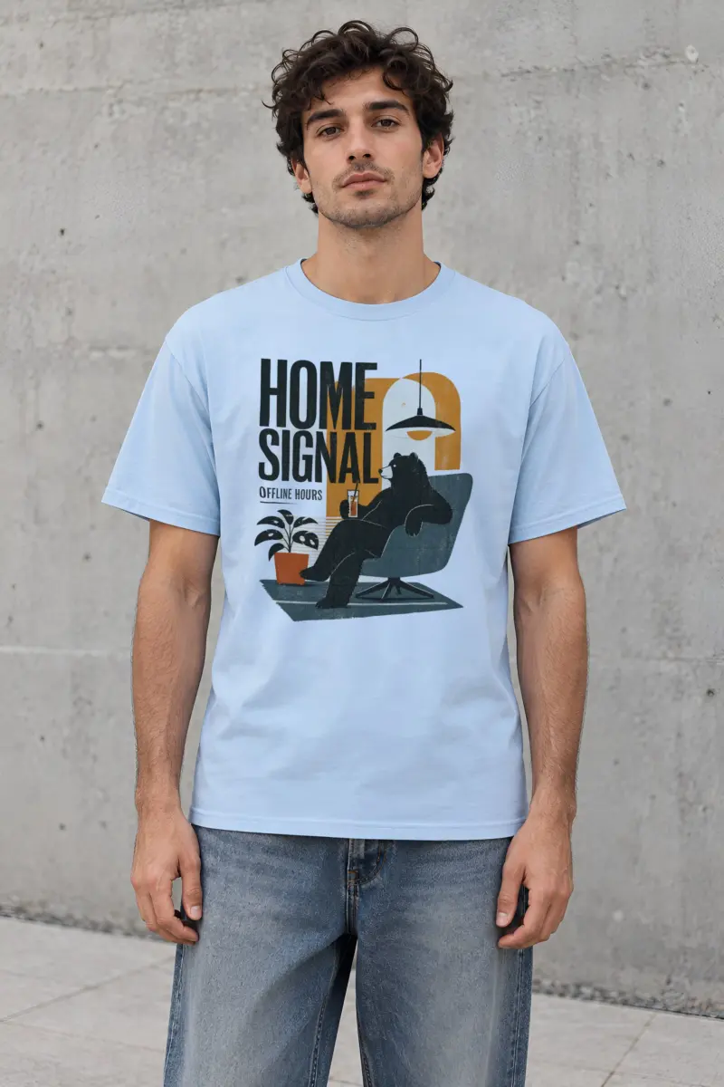 "Home signal" Heavyweight Unisex Crewneck T-shirt