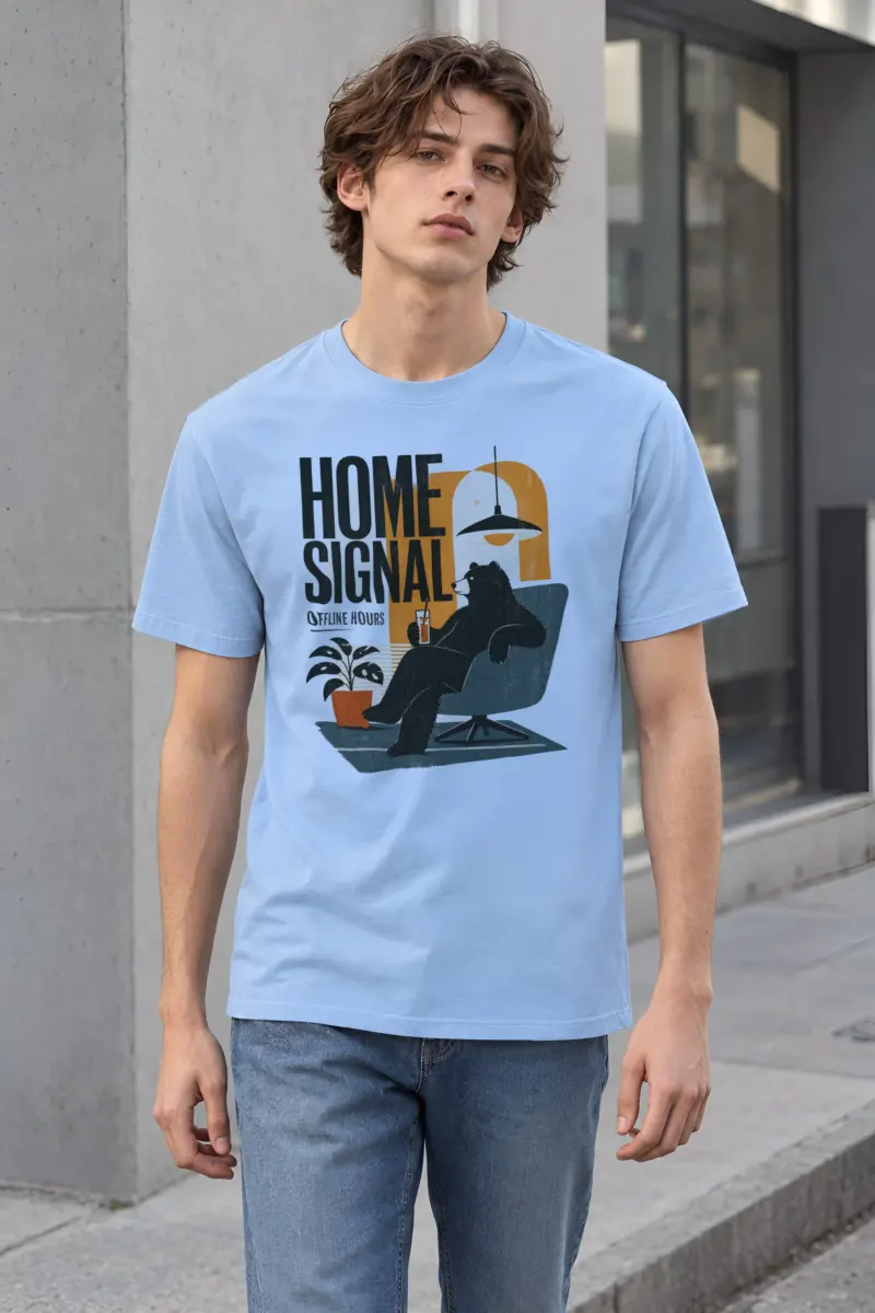 "Home signal" Heavyweight Unisex Crewneck T-shirt