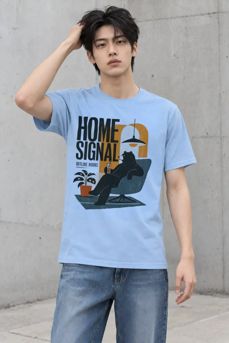 "Home signal" Heavyweight Unisex Crewneck T-shirt