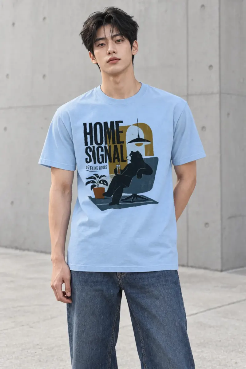 "Home signal" Heavyweight Unisex Crewneck T-shirt