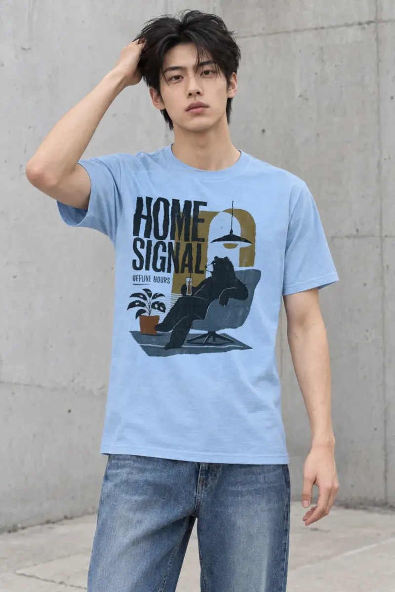 "Home signal" Heavyweight Unisex Crewneck T-shirt